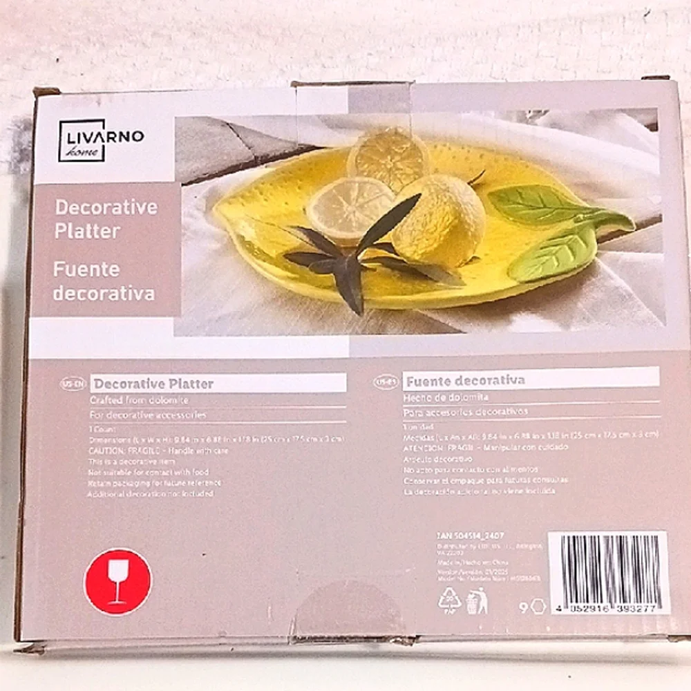 Livarno Home 🍋Lemon-Shaped Ceramic Platter 🍋🌿🍋🌿🍋🌿🍋